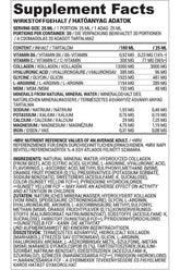 Nutriversum MSM+C Hyaluron Collagen Liquid Supplement Facts with nutritional information and ingredients.